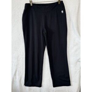 Lands' End Women's Black Stretch Wide Leg Yoga Pants Size Large 14 - 16